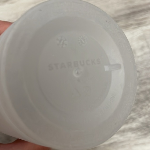 2020 Starbucks Clear w Green & White Logo Plastic Reusable Cold Venti 24 Oz Cup - Picture 6 of 8